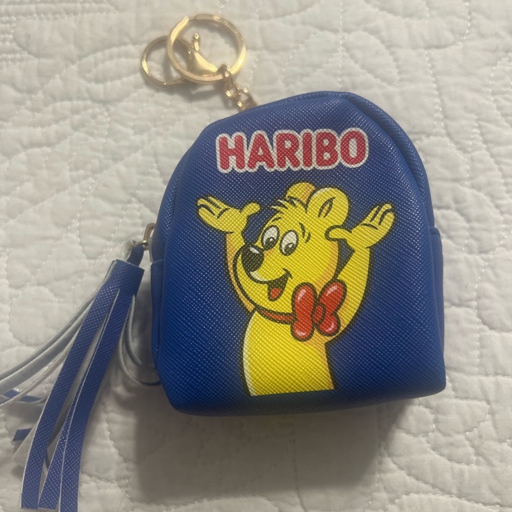 HARI Blue and Yellow Mini Bag with Gold Bear